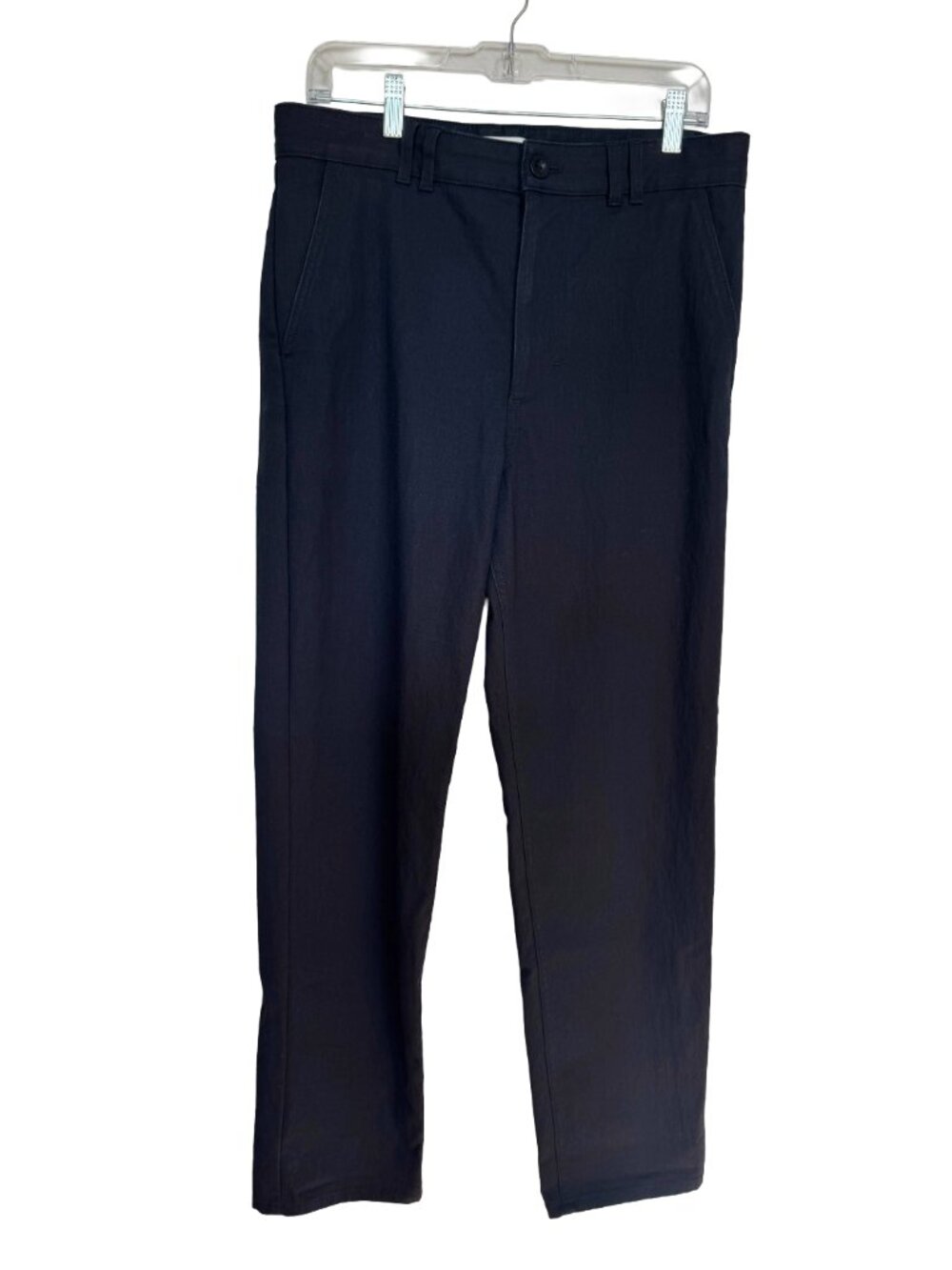 COS Elasticated Straight-Leg Jersey Trousers Womens 8 Navy Cotton Blend Pant